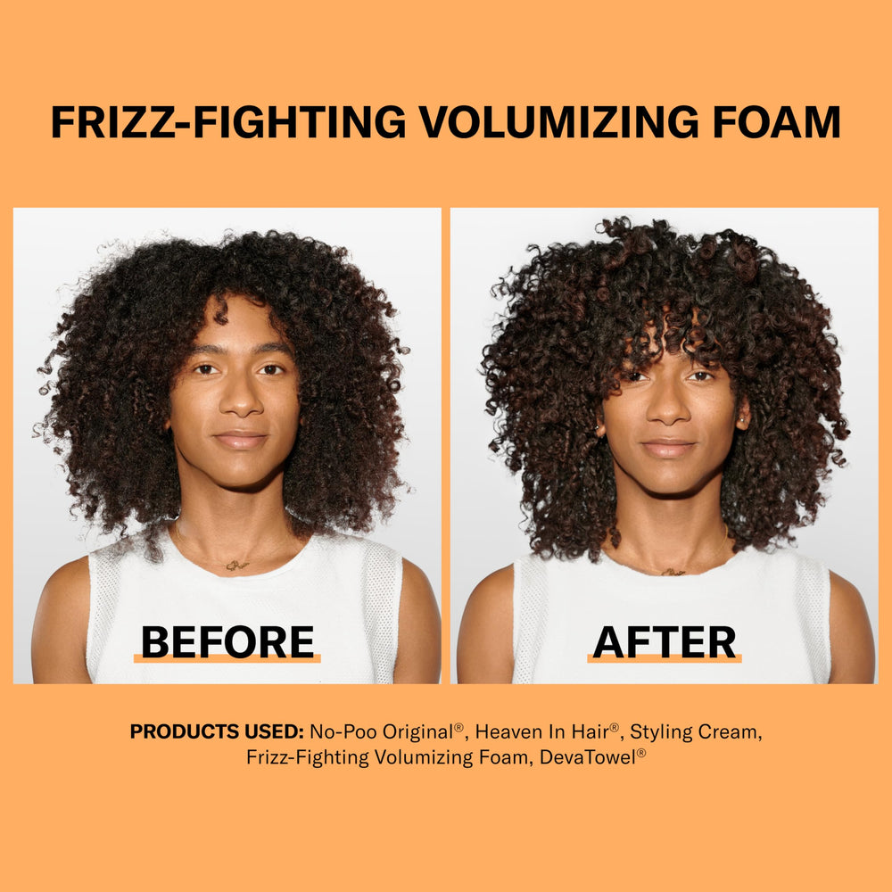 DevaCurl rizos definidos después de uso con más cuerpo