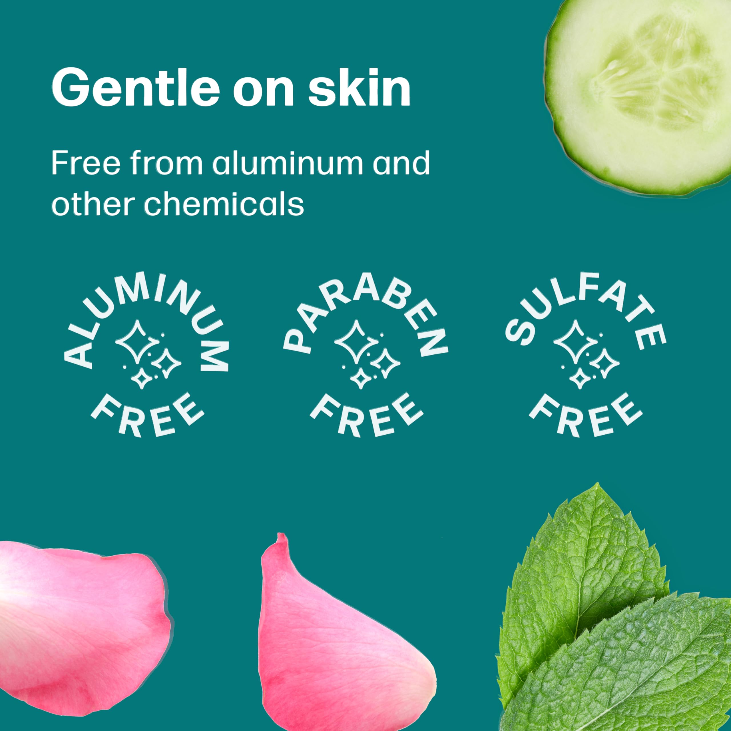 Dew Well etiqueta con ingredientes, claridad sobre formulación sin aluminio