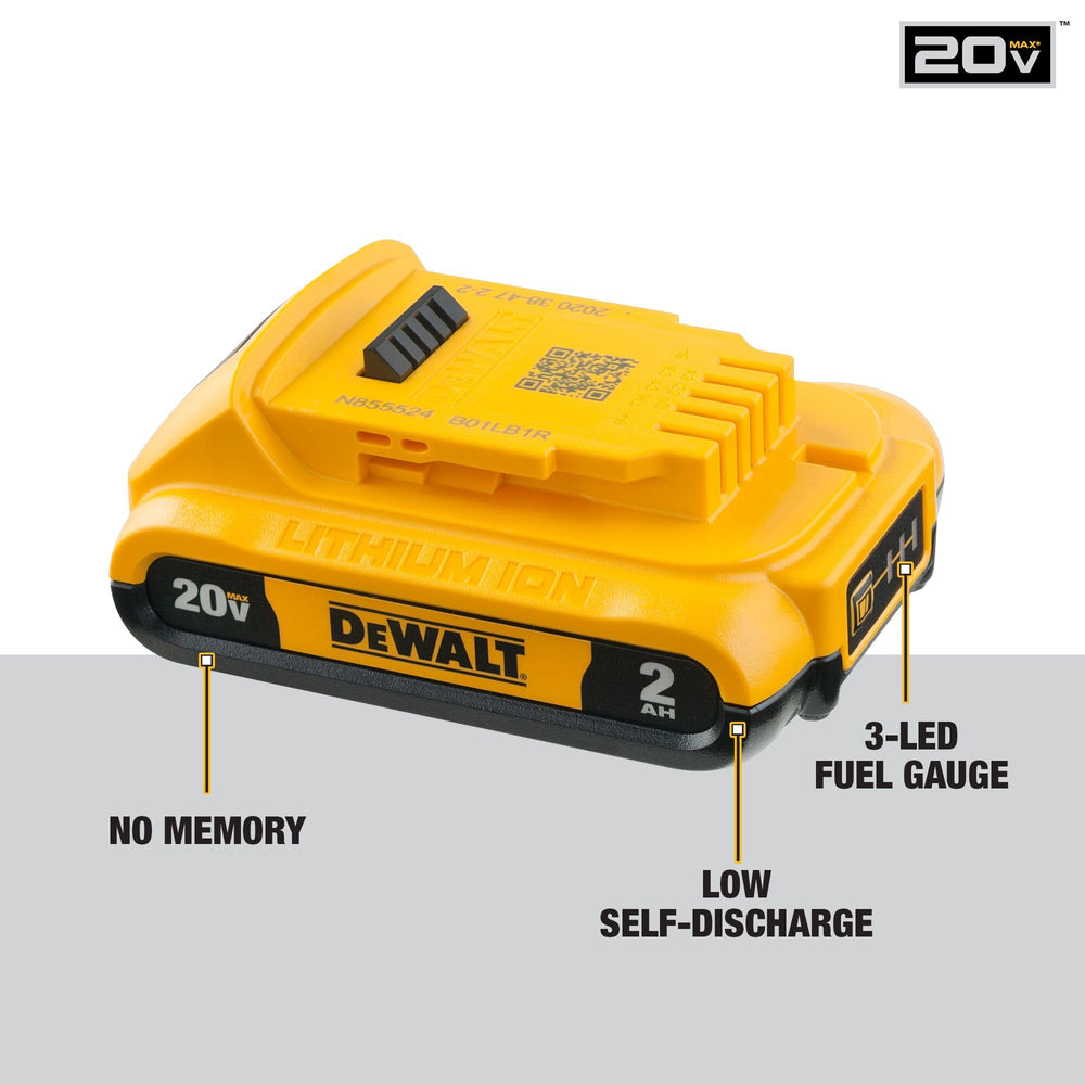 DEWALT batería instalada en taladro demostrando compatibilidad y uso continuo