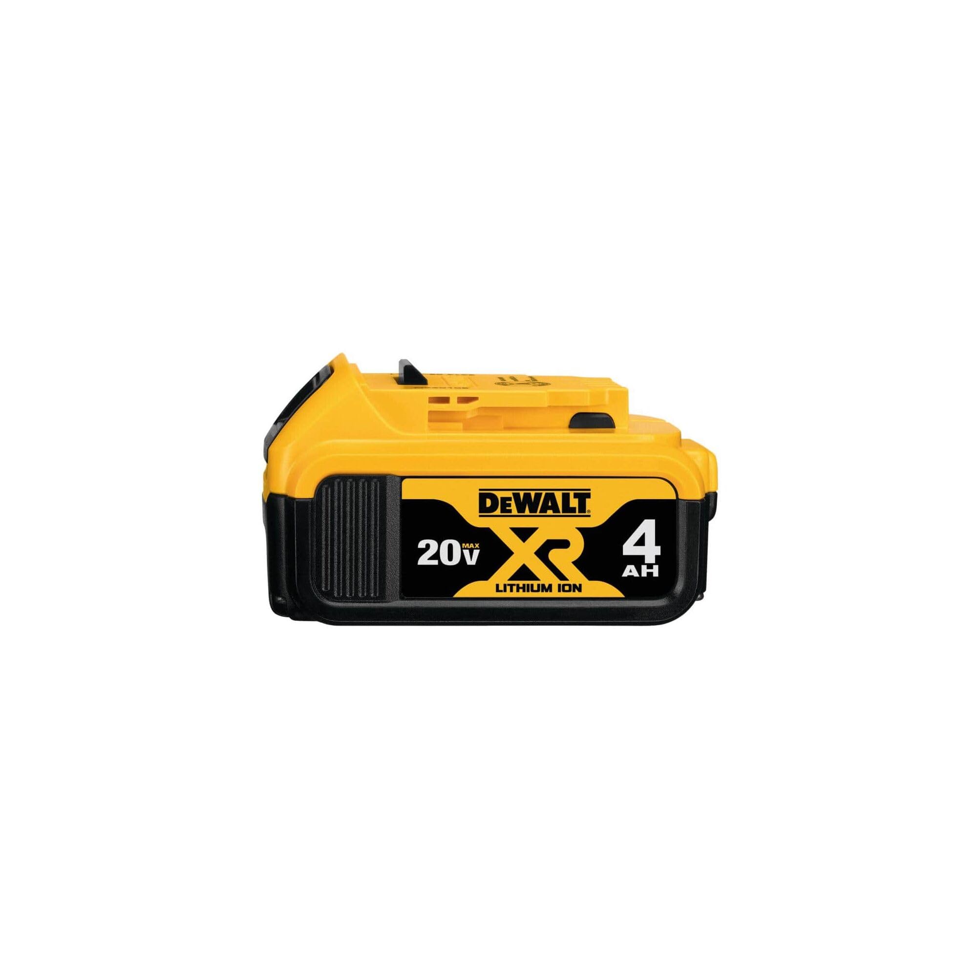 DEWALT batería en escena de trabajo con herramienta, eficiencia en proyecto