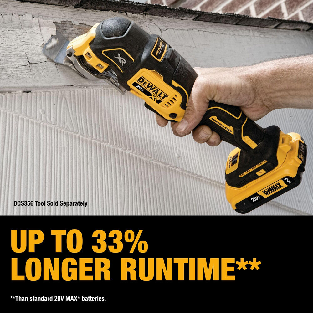 DEWALT detalle de la textura y celdas de litio indicando durabilidad y rendimiento