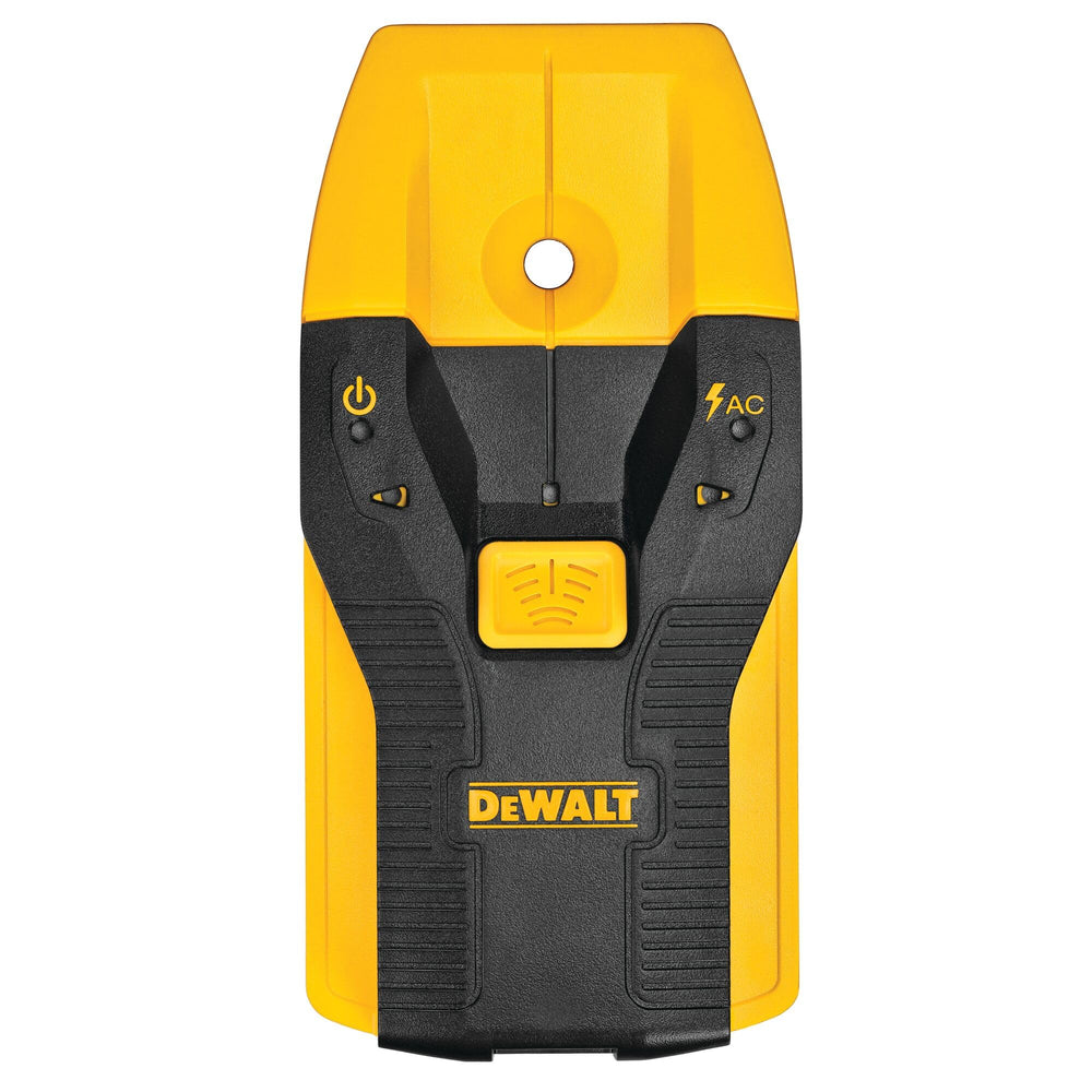 DEWALT buscador de montantes frontal mostrando pantalla y botones, mayor precisión
