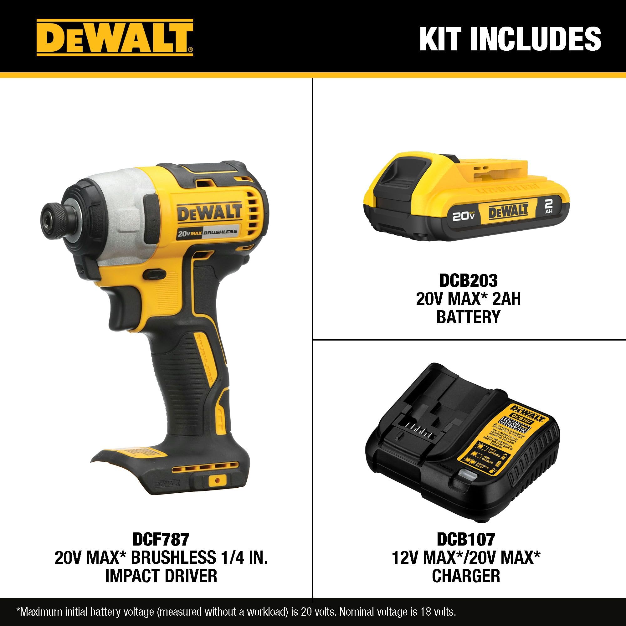 DEWALT DCF787D1 detalle del portapuntas 1/4" que facilita cambios rápidos