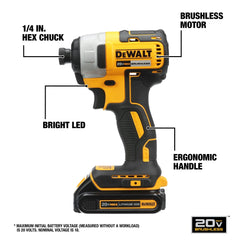 DEWALT DCF787D1 vista del motor brushless que aumenta la durabilidad
