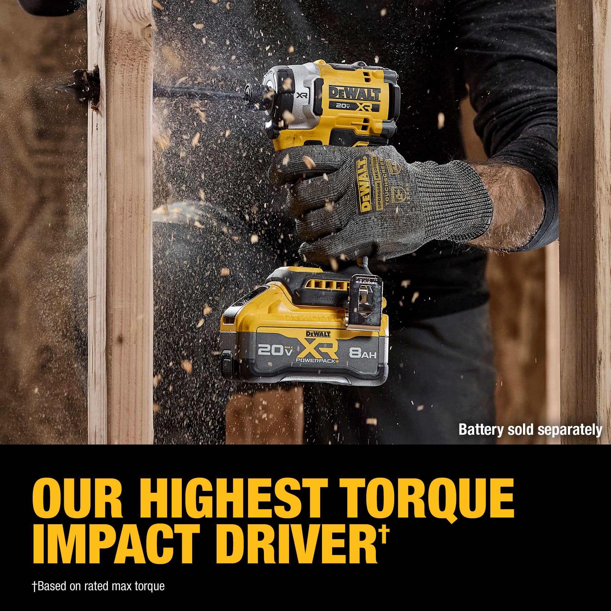 DEWALT DCF860B nueve LEDs iluminando área de trabajo para mejor visibilidad