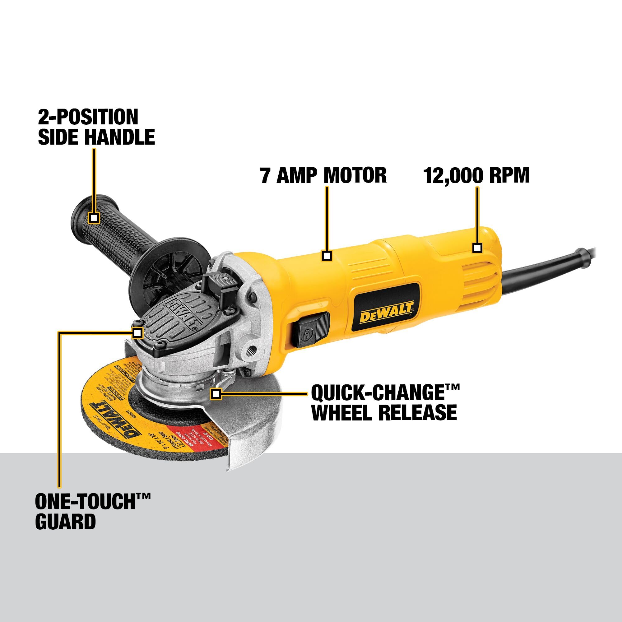 DEWALT DWE4011 liberación Quick-Change demostrando cambio rápido