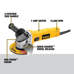DEWALT DWE4011 liberación Quick-Change demostrando cambio rápido