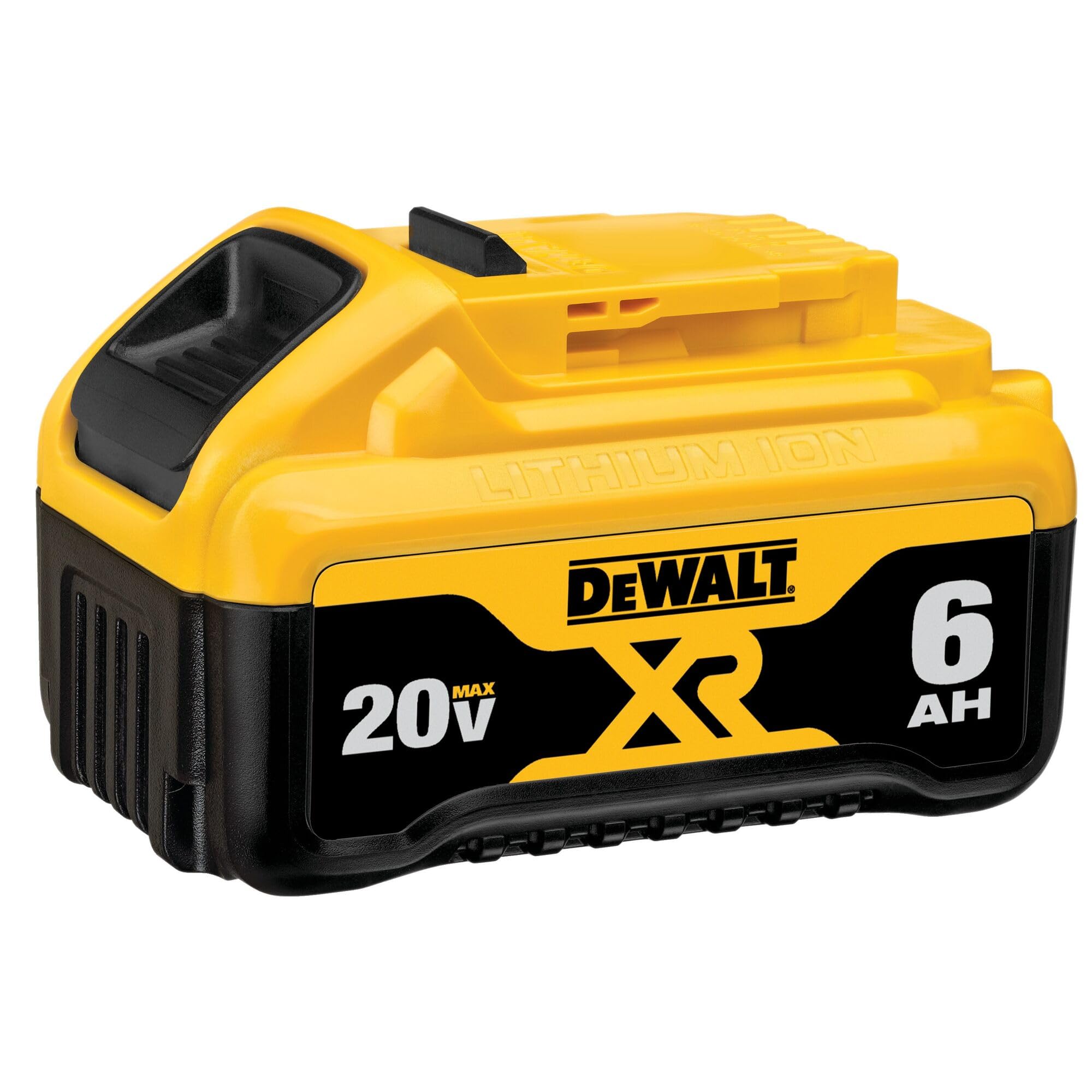 DEWALT empaque abierto mostrando las dos baterías y documentación incluida