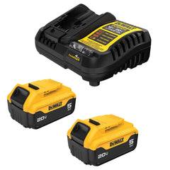 DEWALT vista frontal del paquete de dos baterías 20V MAX para reemplazo rápido