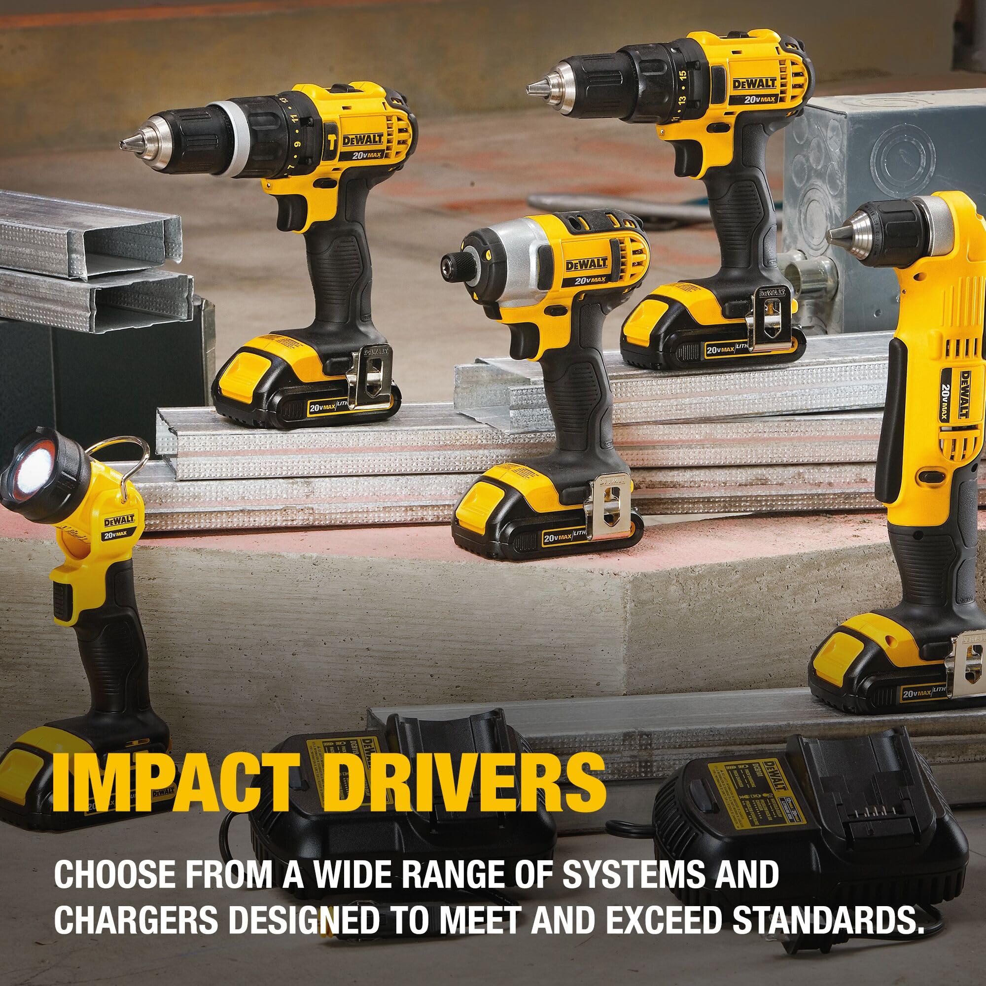 DEWALT adapter inside cabinet displaying improved access in tight spaces