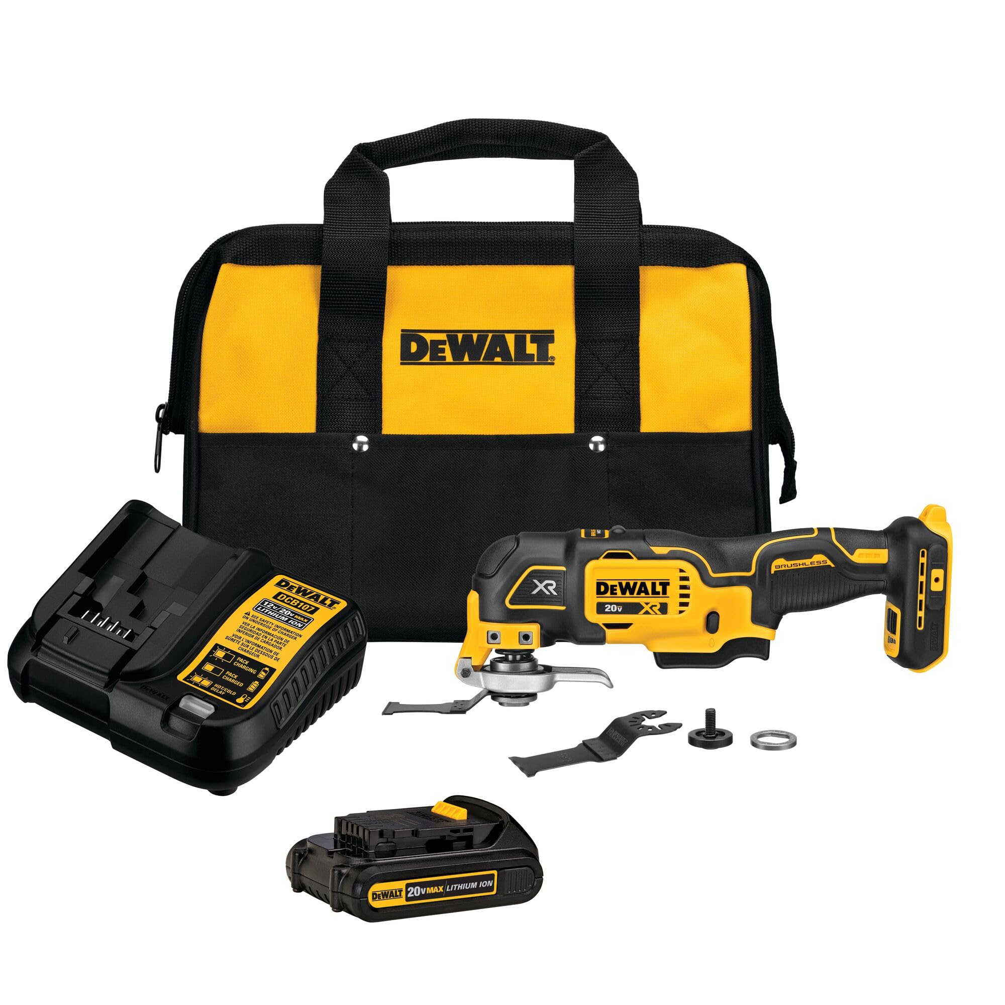 DEWALT multiherramienta frente del kit mostrando la forma compacta y poder