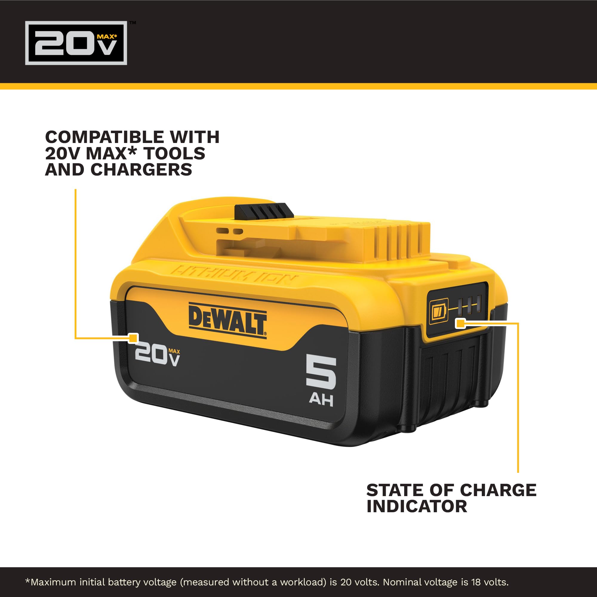 DEWALT detalle de la carcasa resistente que resiste uso exterior frecuente
