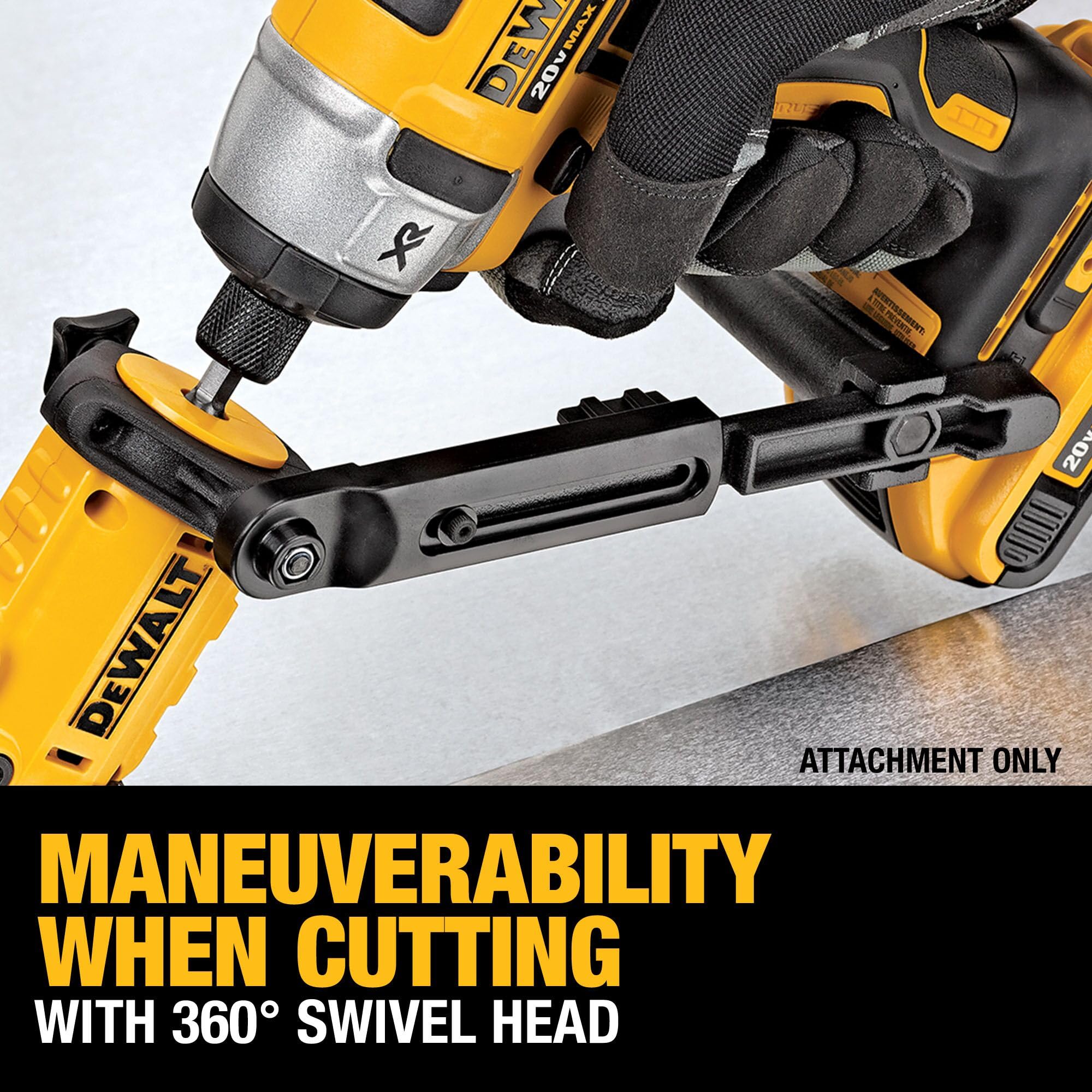 DEWALT vista lateral mostrando construcción robusta y encaje hex
