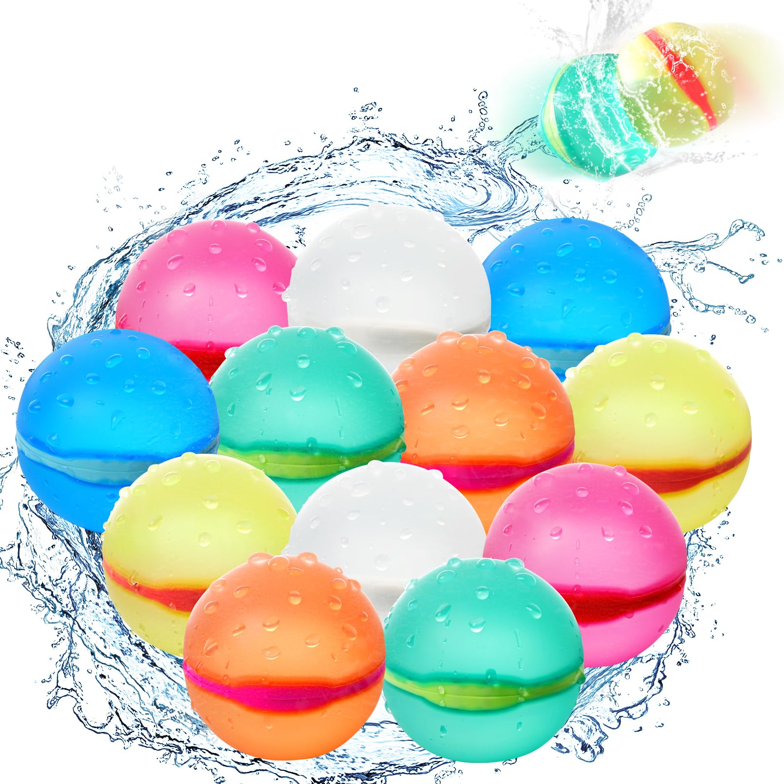 DEXKWEN paquete frontal mostrando los 12 globos reutilizables y colores variados