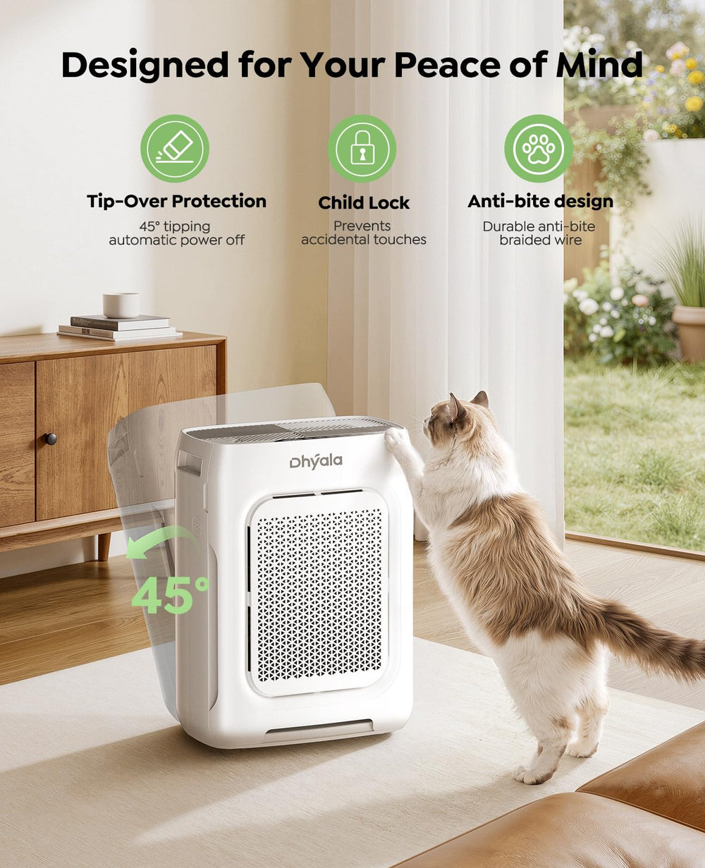 Dhyala anti-chew power cord and safety labels protecting children and pets