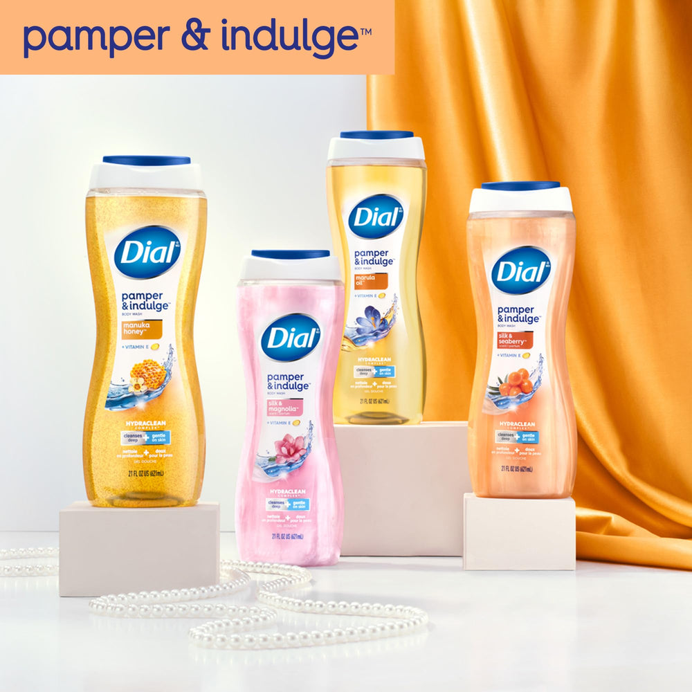 Dial gel de baño en uso durante ducha masculina, sensación renovada