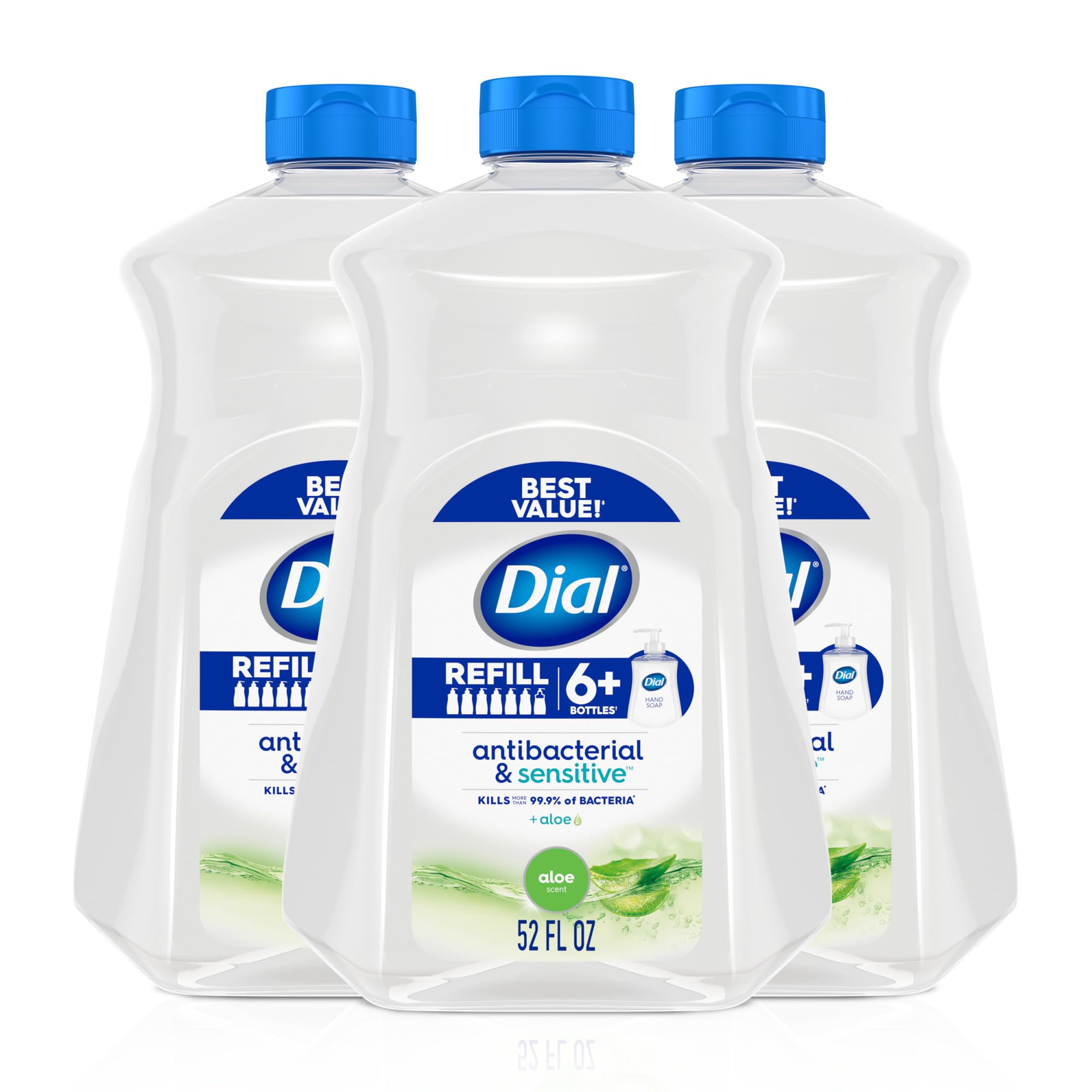 Dial envase frontal 52 oz mostrando diseño y volumen para menos reposiciones