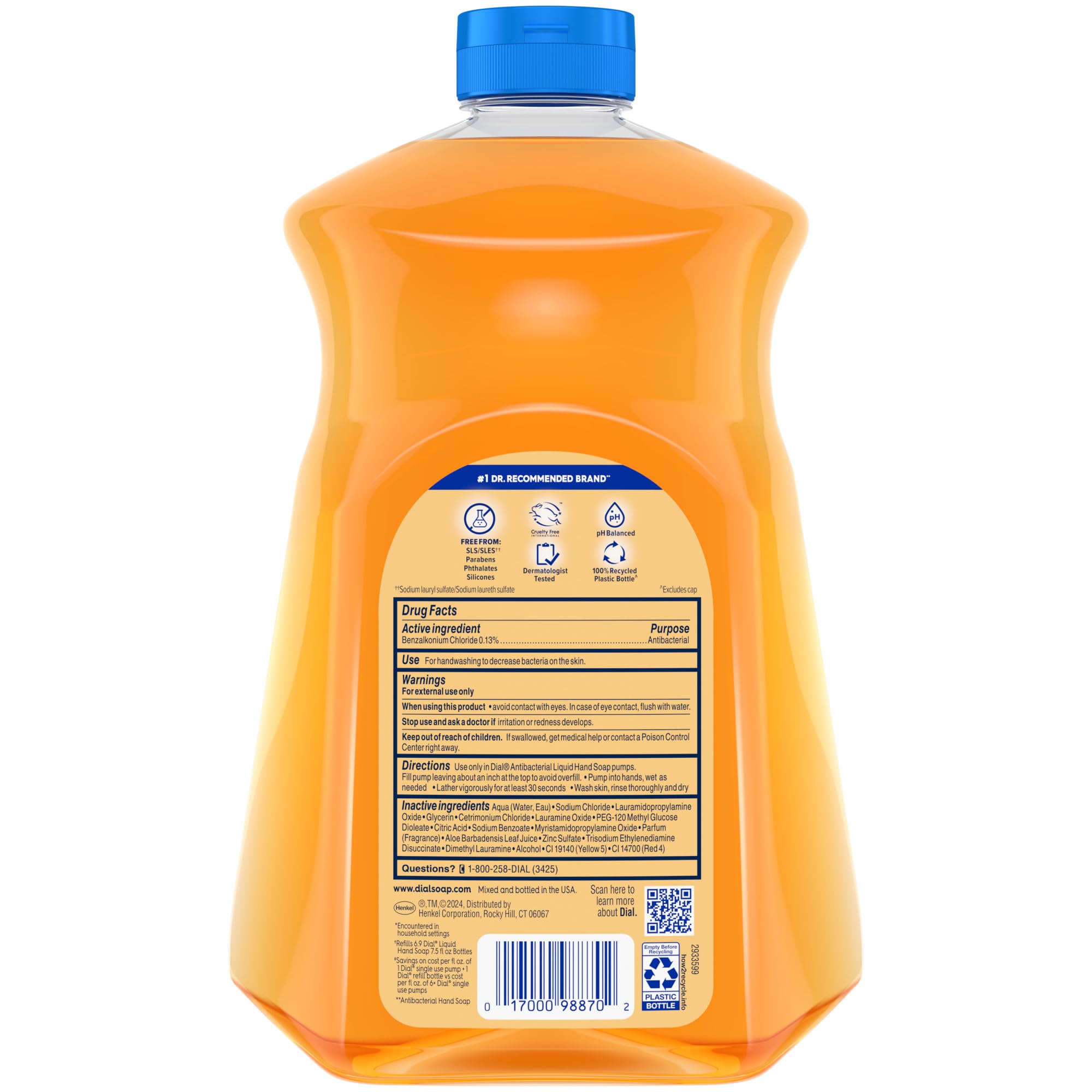 Dial comparación de tamaño con botellas pequeñas, ahorro y mayor duración
