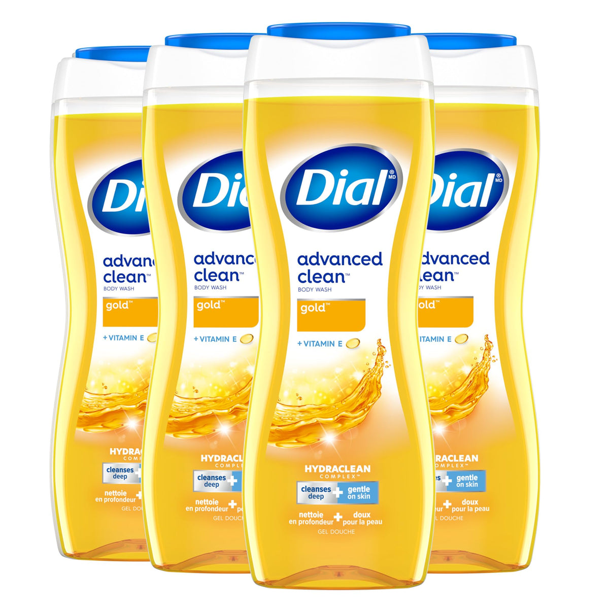 Dial gel corporal frontal del envase mostrando diseño y tamaño práctico