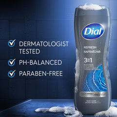 Dial hombre en ducha usando el gel para limpieza rápida y completa