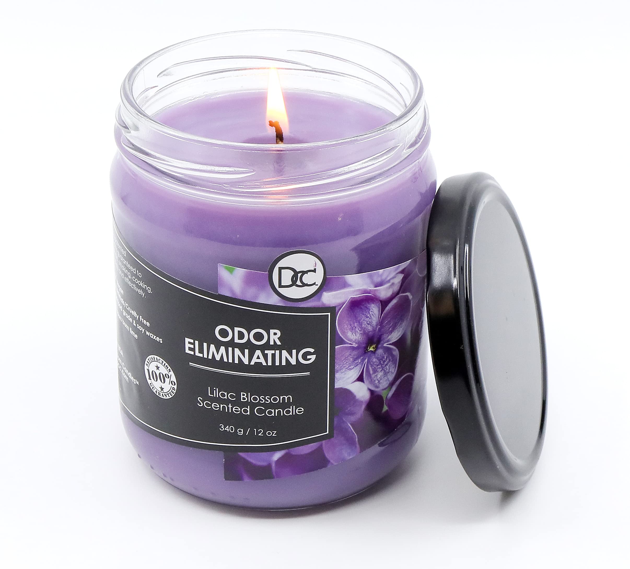 Dianne's Custom Candles mecha encendida produciendo aroma estable