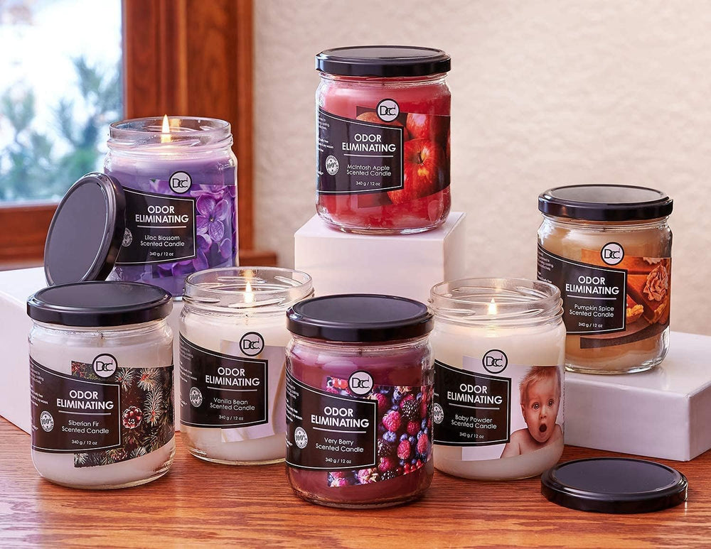 Dianne's Custom Candles comparación de tamaño 12 oz para estimar duración y escala