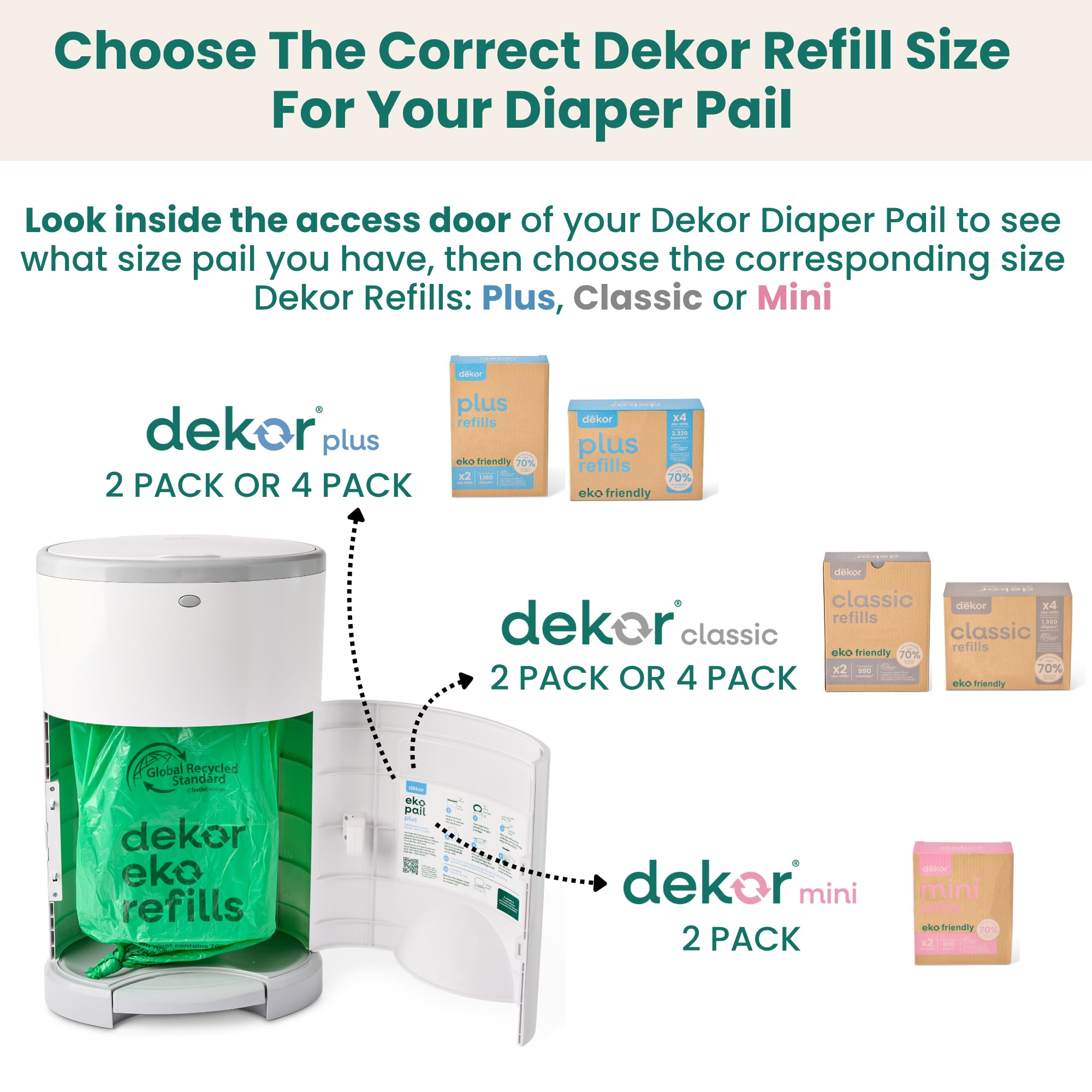 Diaper Dekor EKO Classic en baño moderno funcionando como papelero manos libres