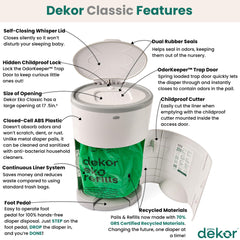 Diaper Dekor detalle de textura ABS reciclado que facilita limpieza y evita olores