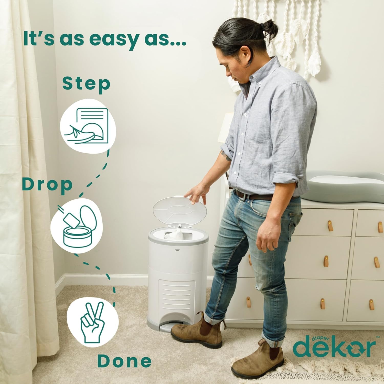 Diaper Dekor recambio Dekor Classic preinstalado listo para usar y ahorrar tiempo