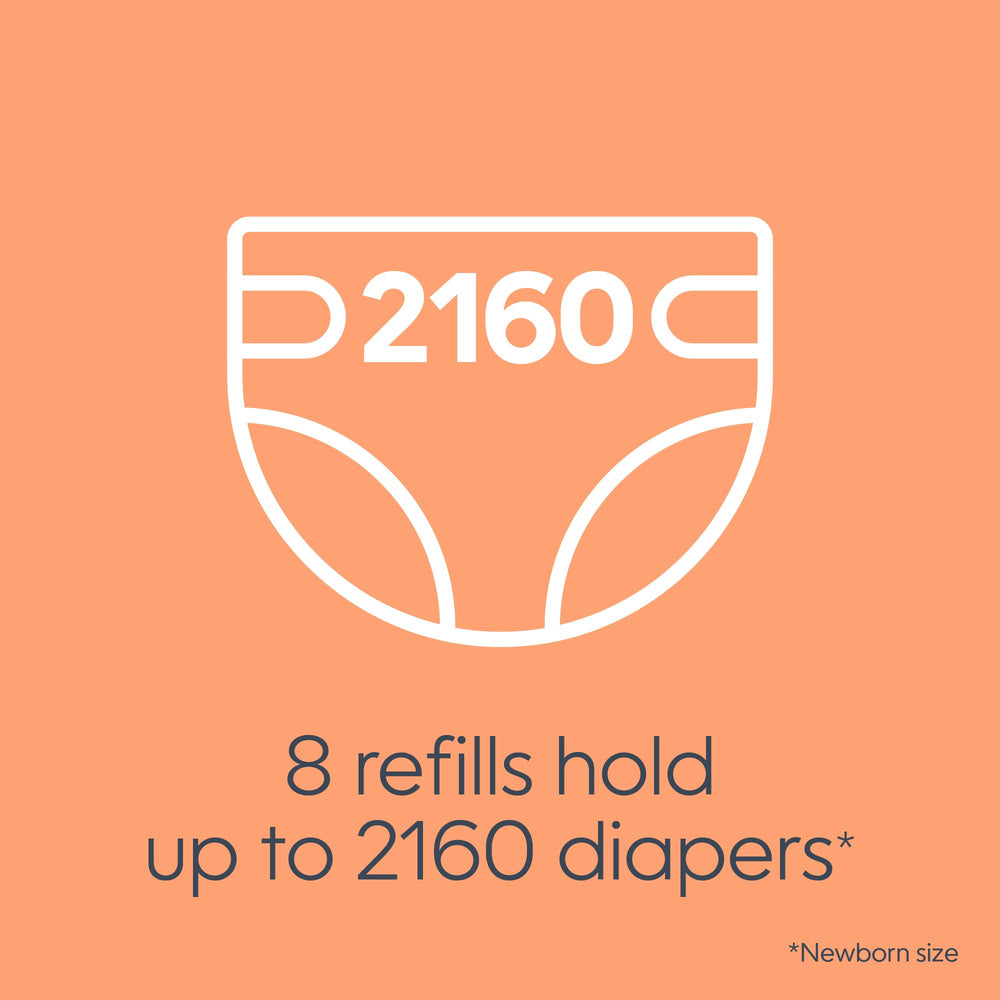 Diaper Genie primer plano del film opaco que oculta pañales y controla olores