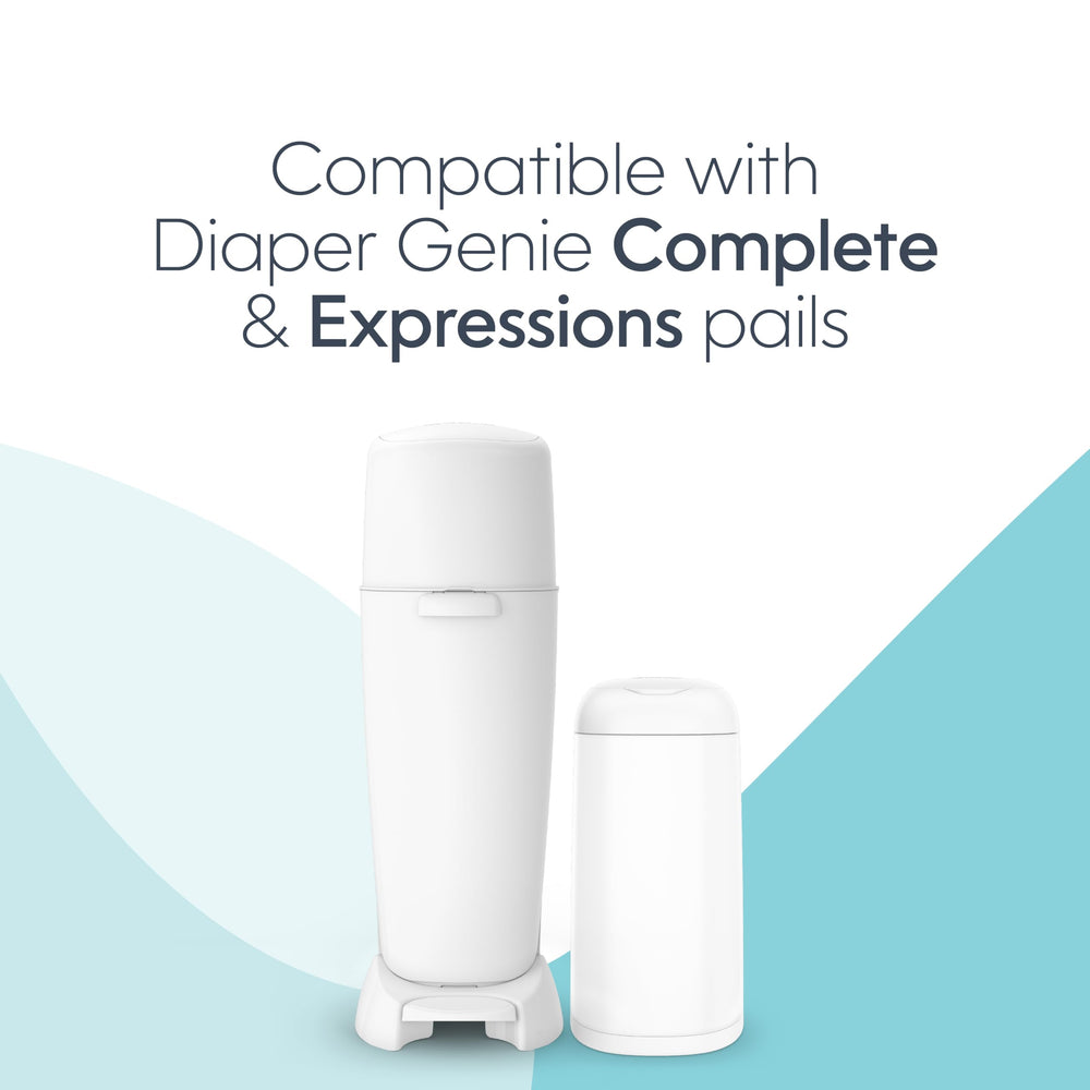Diaper Genie bolsa opaca azul instalada en cubo, discreción