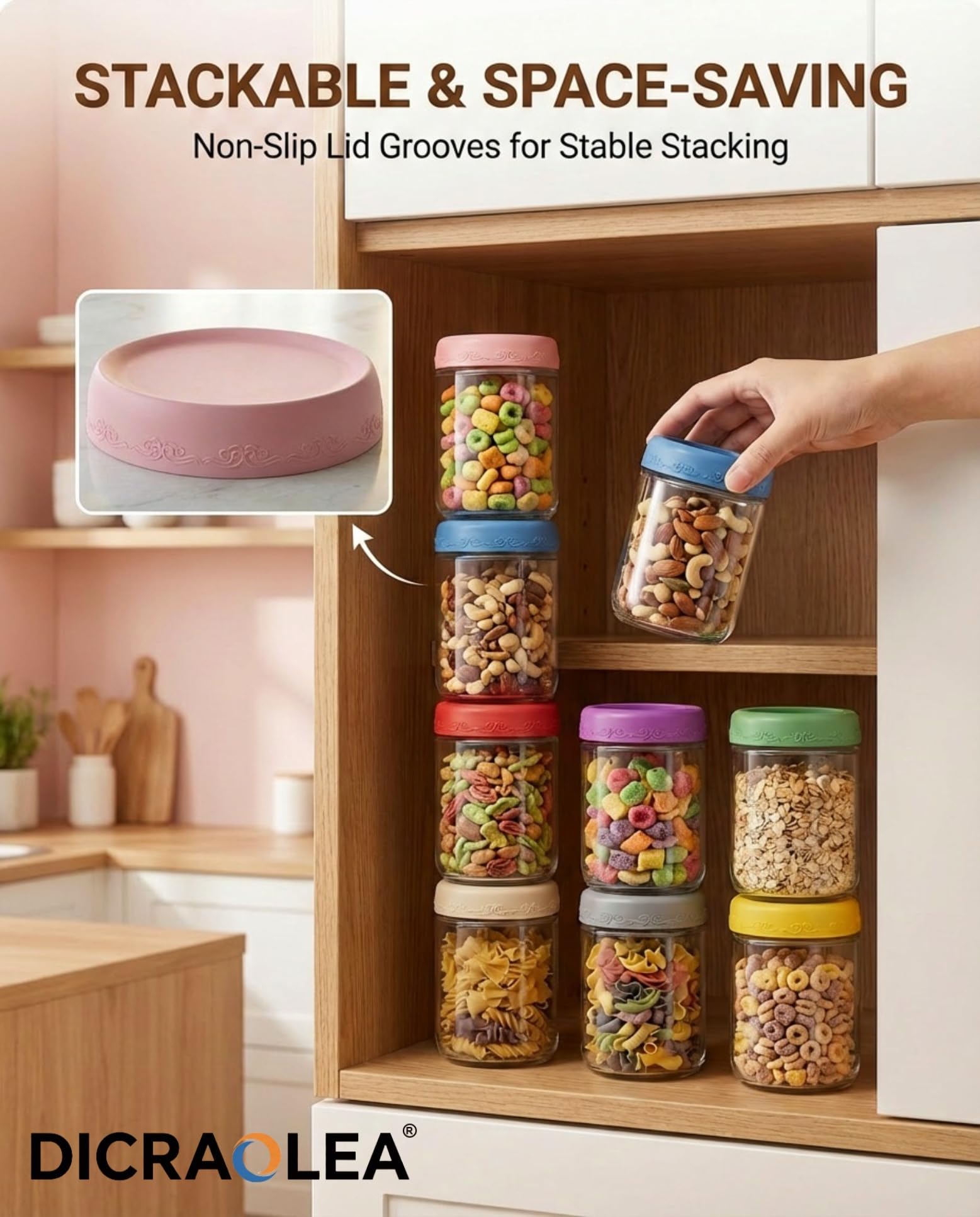 DicraoLea tarro con ensalada en capas ideal para llevar comidas saludables