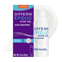 Differin Epiduo envase frontal mostrando tamaño y diseño, confianza visual