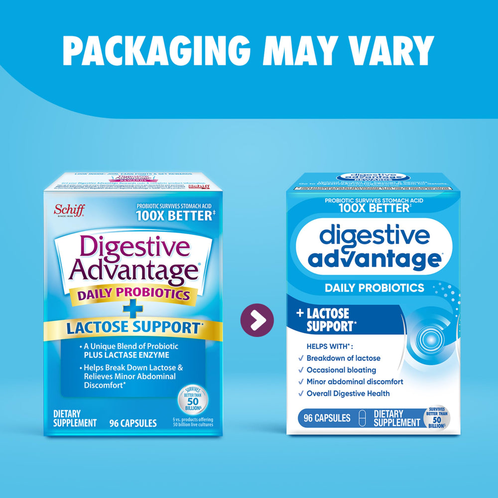 Cápsula Digestive Advantage en mano para apreciar tamaño y dosis