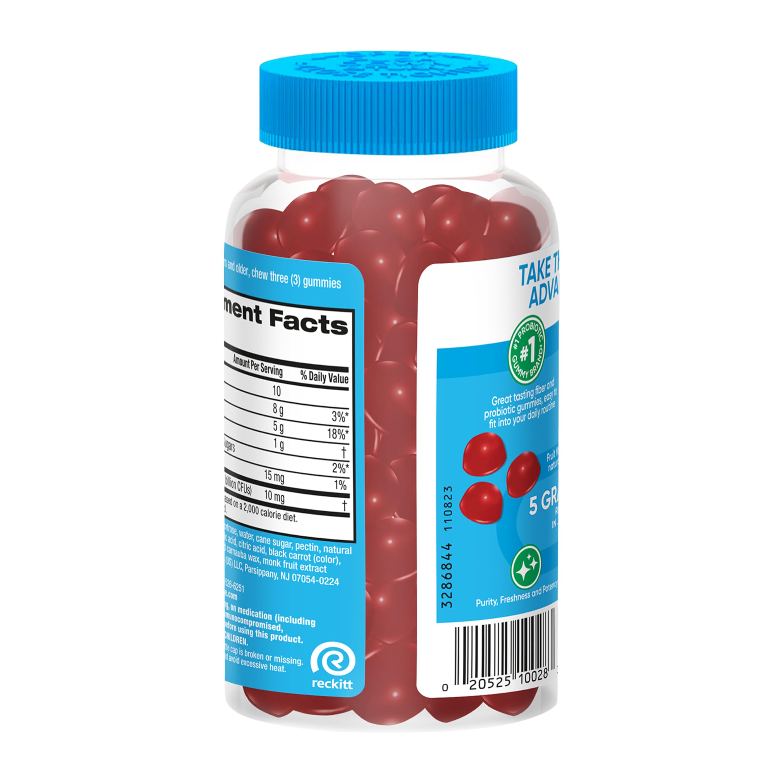 Detalle del sello de pruebas Digestive Advantage que sugiere pureza y potencia