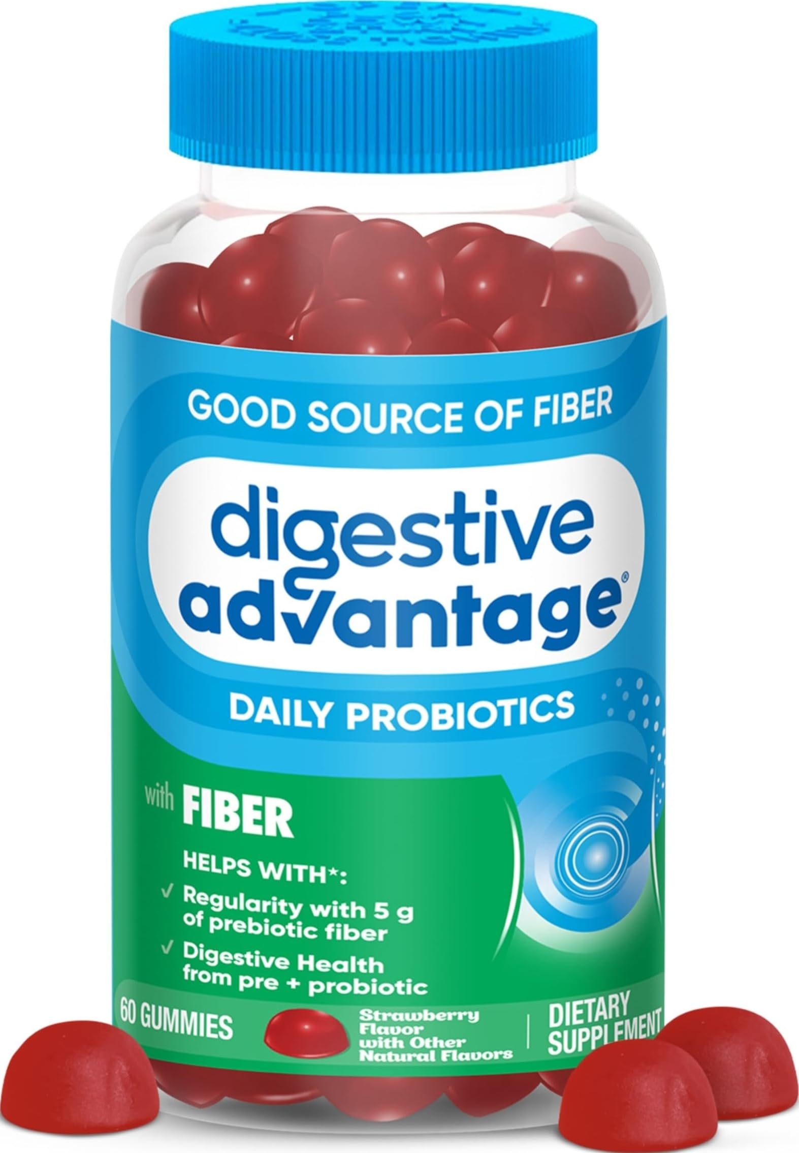 Digestive Advantage envase frontal con información clara y beneficio de regularidad