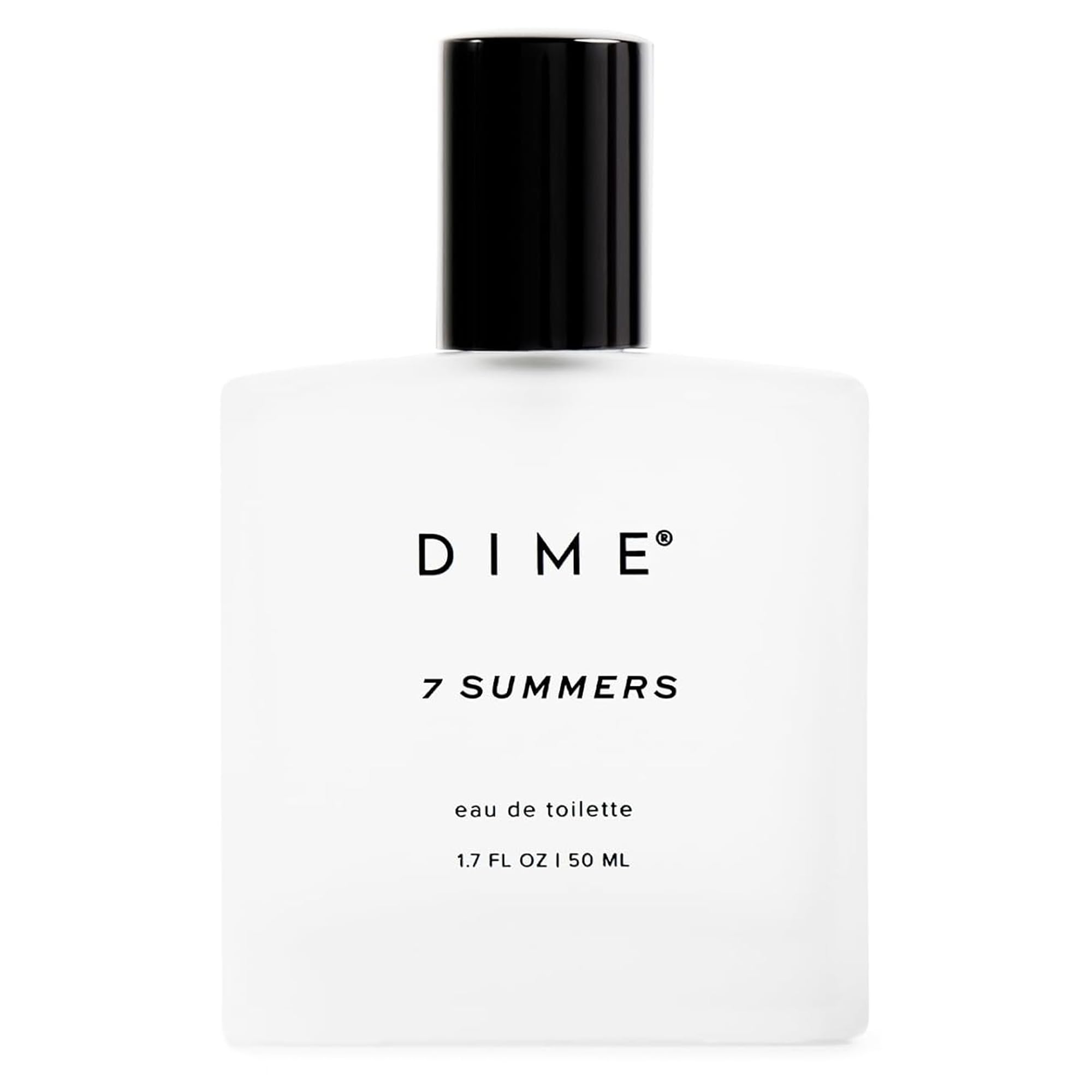 DIME frasco frontal 7 Summers mostrando diseño y tamaño ideal