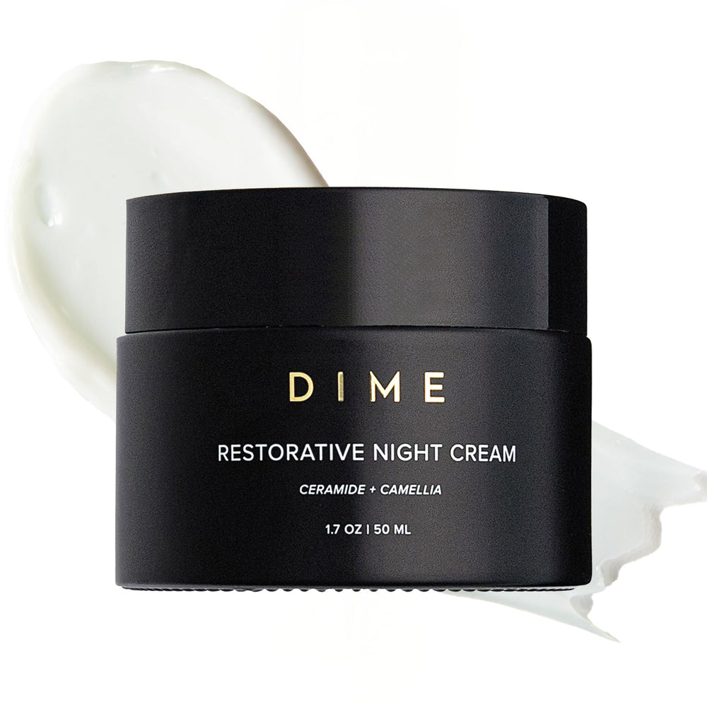 DIME crema nocturna empaque frontal mostrando marca y tamaño, hidratación profunda