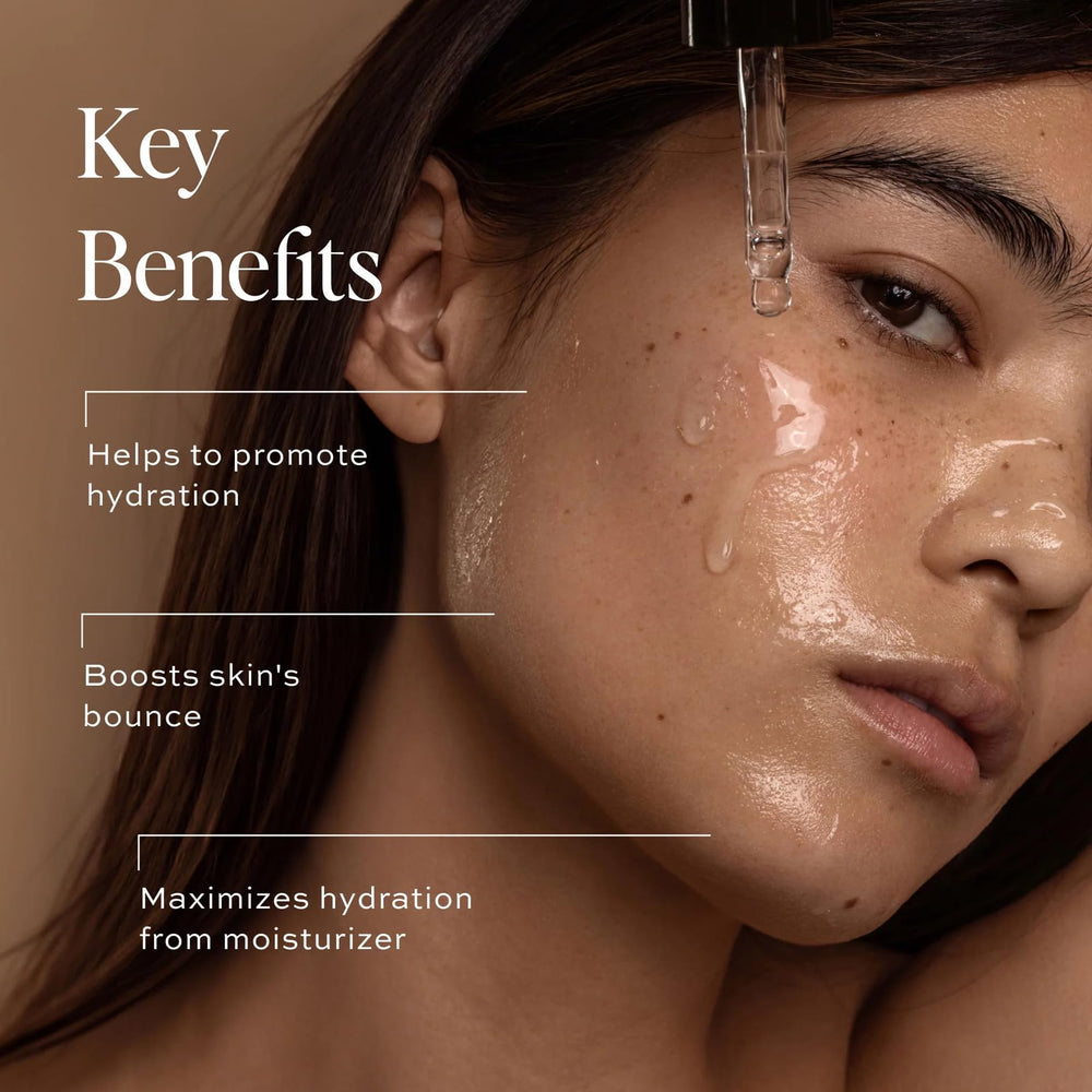 DIME aplicación del sérum en rostro, absorción rápida y fresca