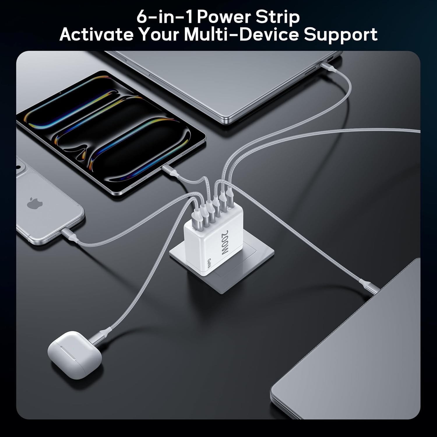 Dimiway cargador conectado a portátil en escritorio para carga eficiente