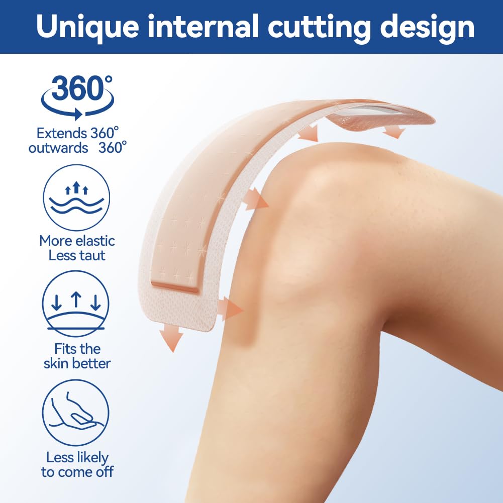 Dimora dressing applied on leg demonstrating secure fit and absorbency