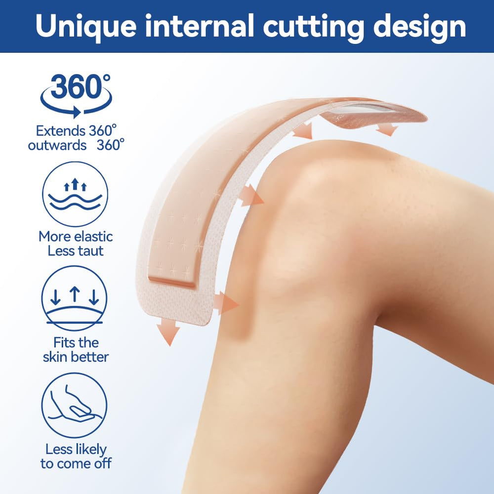Dimora dressing applied on leg demonstrating secure fit and absorbency
