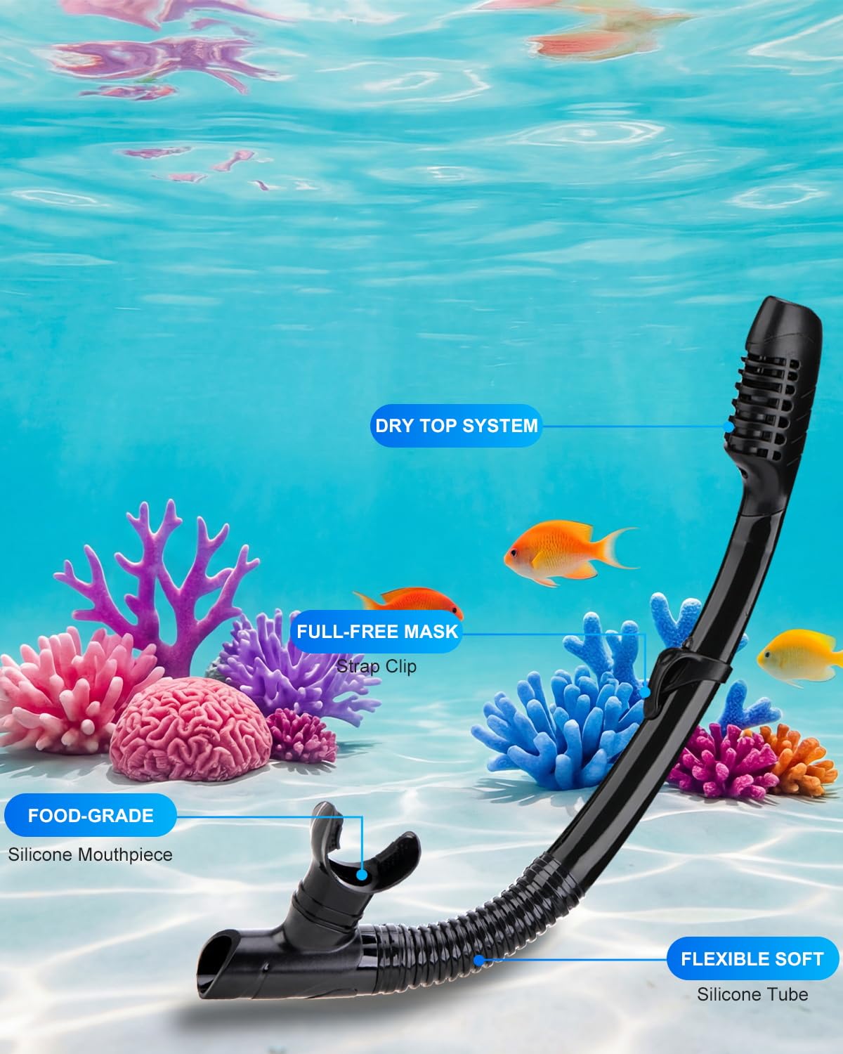 DIPUKI adult snorkeling in water demonstrating comfortable field of view