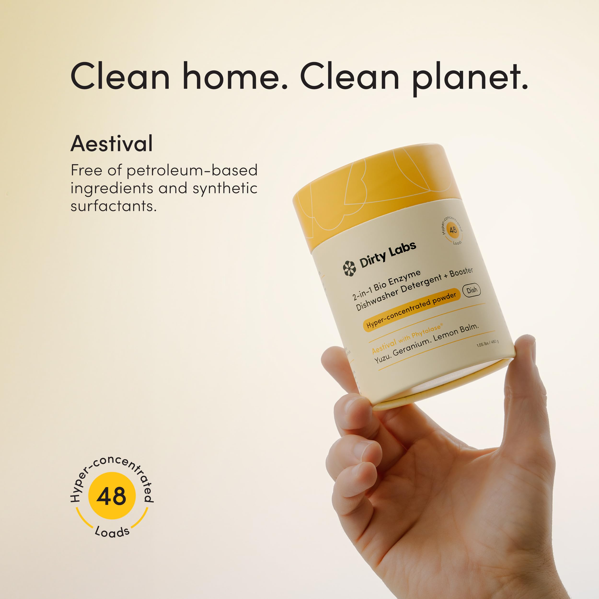 Dirty Labs Aestival textura del polvo ultra-concentrado y beneficios enzimáticos visibles