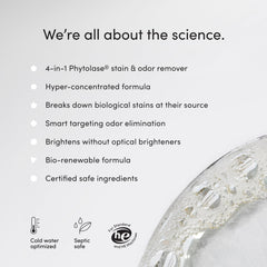 Close-up texture of Dirty Labs enzyme powder, highlighting concentrated performance