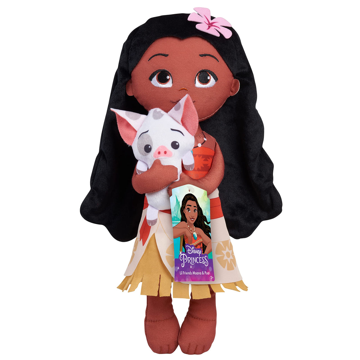 Disney Princess Moana y Pua vista frontal, muñeca abrazable y lista para jugar