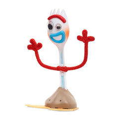 Disney Store Forky sobre su base que permite balanceo divertido
