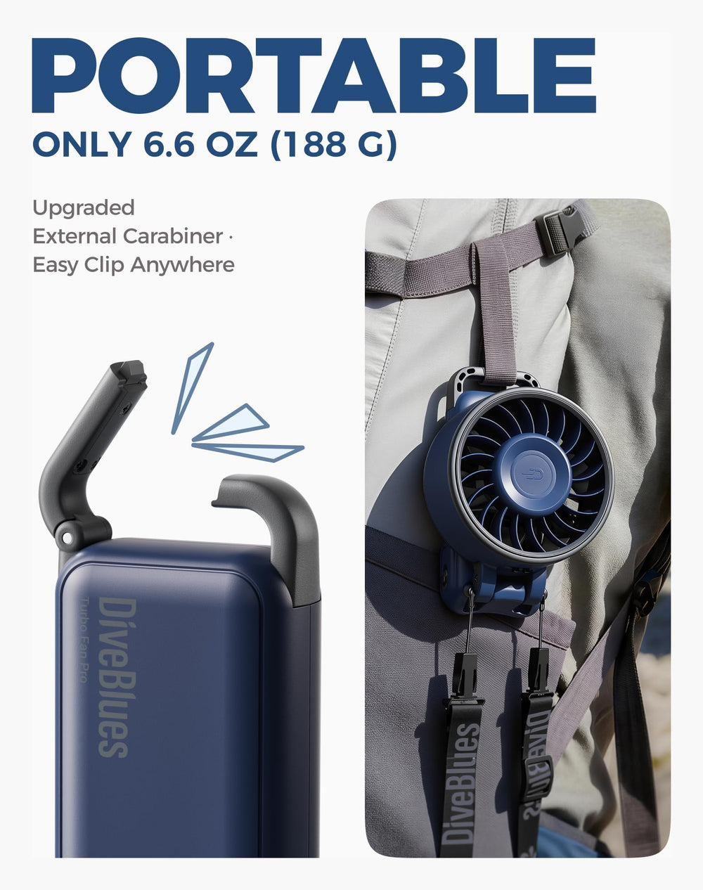 Diveblues Fanzy D6036 usado sobre mesa como base estable y silenciosa