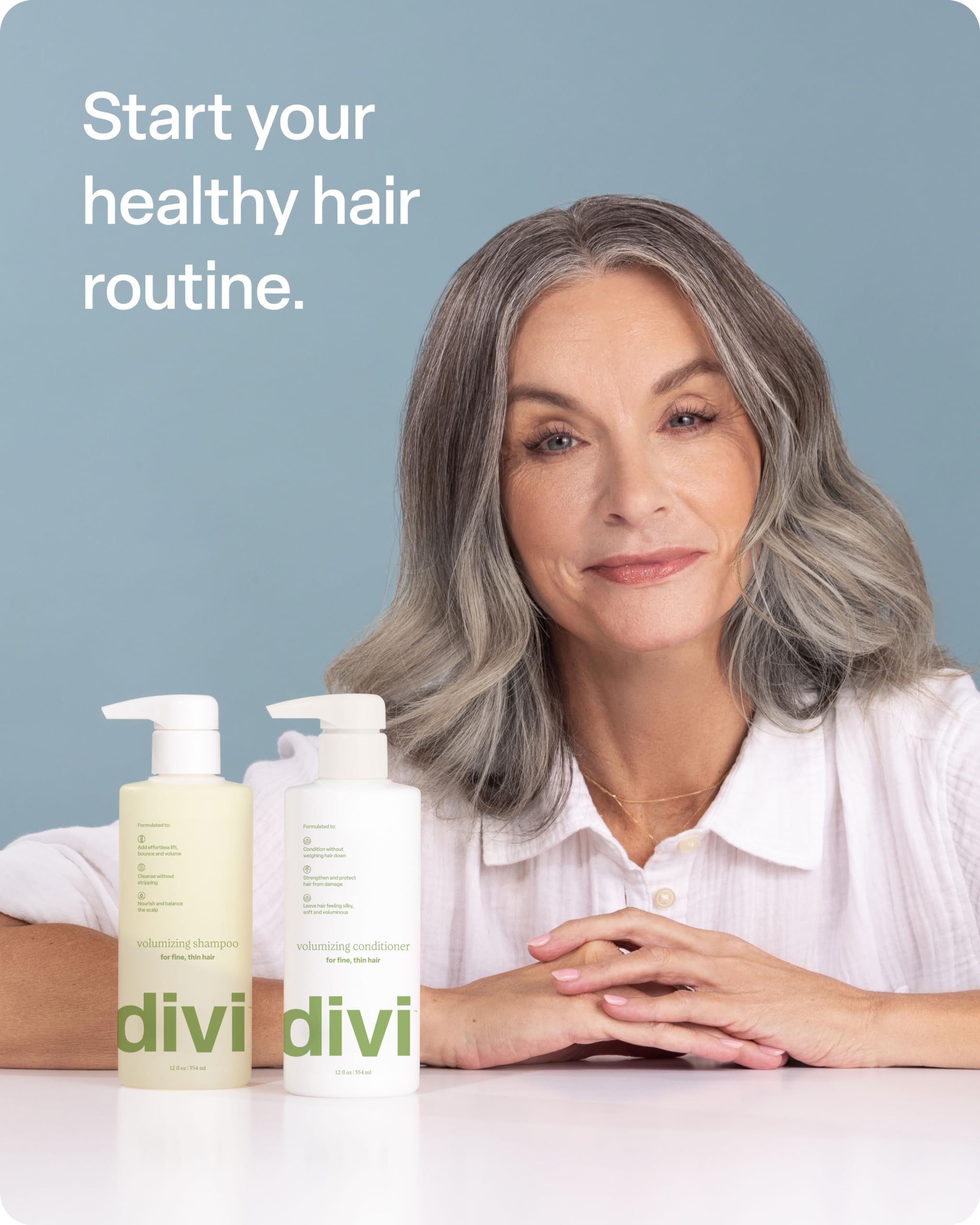 Divi cabello fino con volumen natural tras el lavado