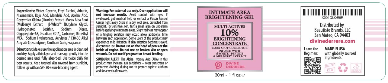Divine Derriere product label close-up displaying key ingredients and clean formulation